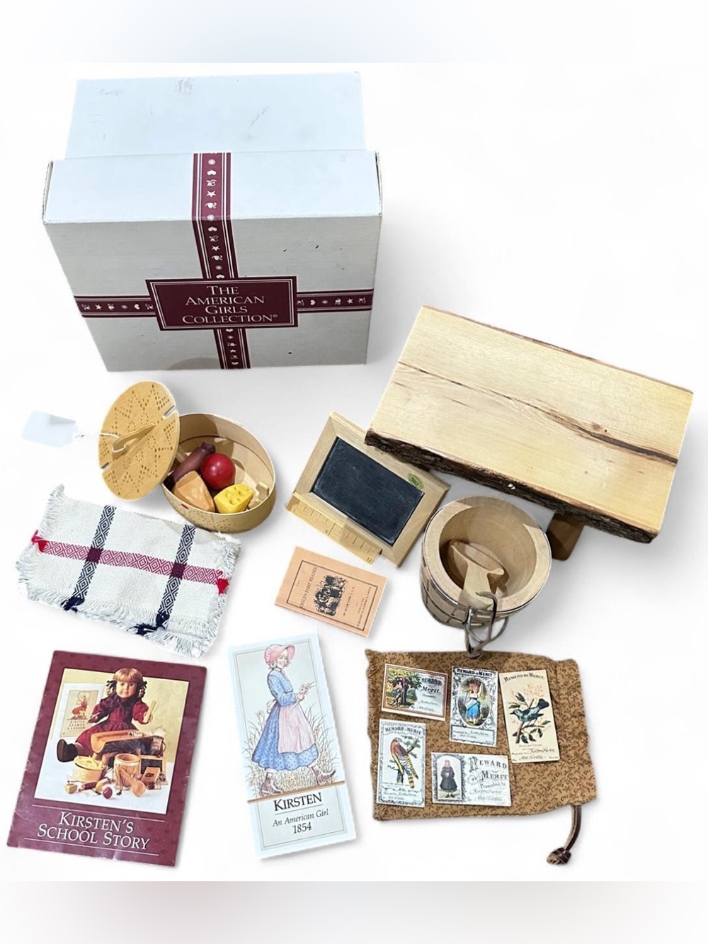 AG Kirsten School Bench Lot Lunch Tine Box Food Bucket Slate Reward Cards Box PC